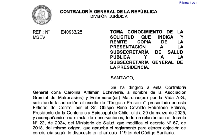 AMEMP entrega documento a Contraloría en defensa del derecho a objeción de conciencia